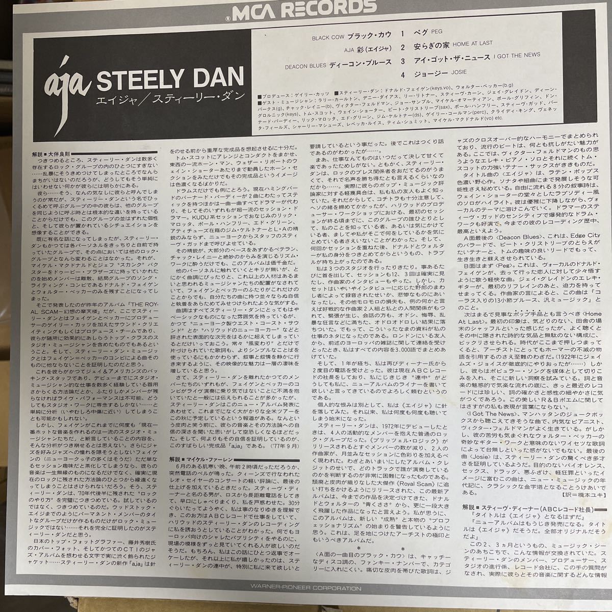 Steely ⁄ Dan スティーリー・ダン 彩 Aja ☆スティーリー・ダン 高 名