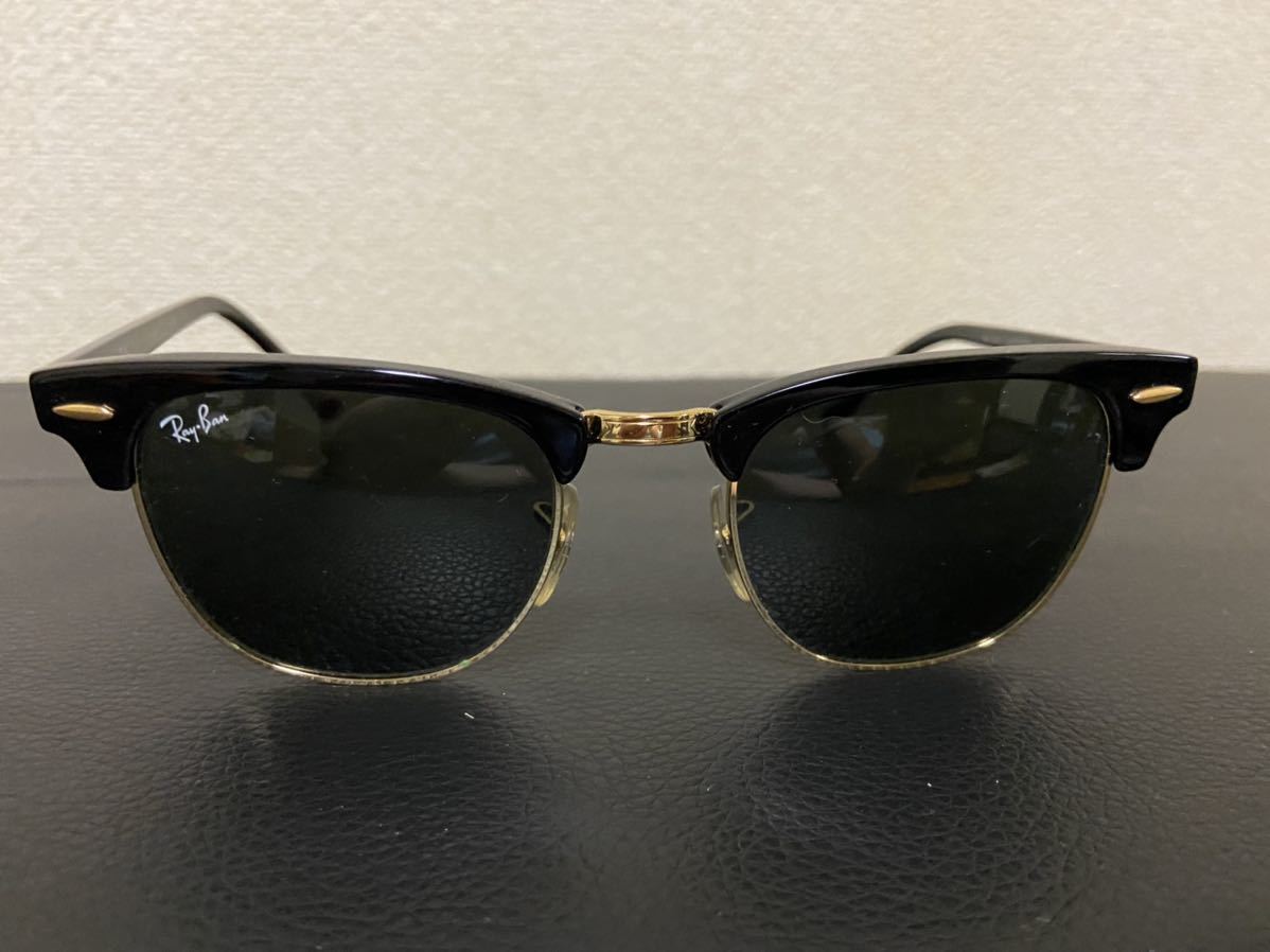 RayBan CLUBMASTER w0365 49□21 RB3016 美品 Clubmaster Ray-Ban RB3016 49&frasl;21&frasl;140 Sunglasses: Ebony&frasl;Arista&frasl;G-15