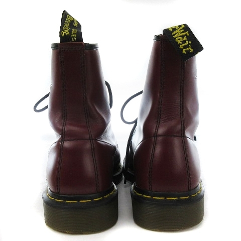0 8ホール ドクターマーチン レッドステッチ スチールトゥ ポリッシュ ドクターマーチン DR.MARTENS 1460 8ホールブーツ レザー イエローステッチ ヒールループ 刺繍 チェリーレッド UK8 靴 ■SMV メンズ