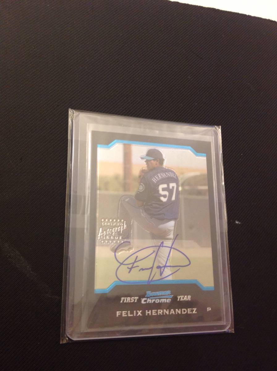 超激レア 2004 Bowman Chrome Fellx Hernandaz キングフェリックス SP RC auto 直筆サイン Mariners MLB 直書き サイン大きくて綺麗(その他)｜売買されたオークション情報、yahooの商品情報をアーカイブ公開 - シングルカード