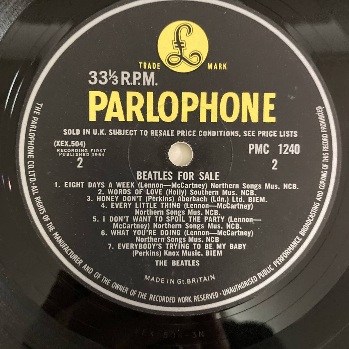 UK盤イエロー・パーロフォン マト4N/3N BEATLES FOR SALE/mono