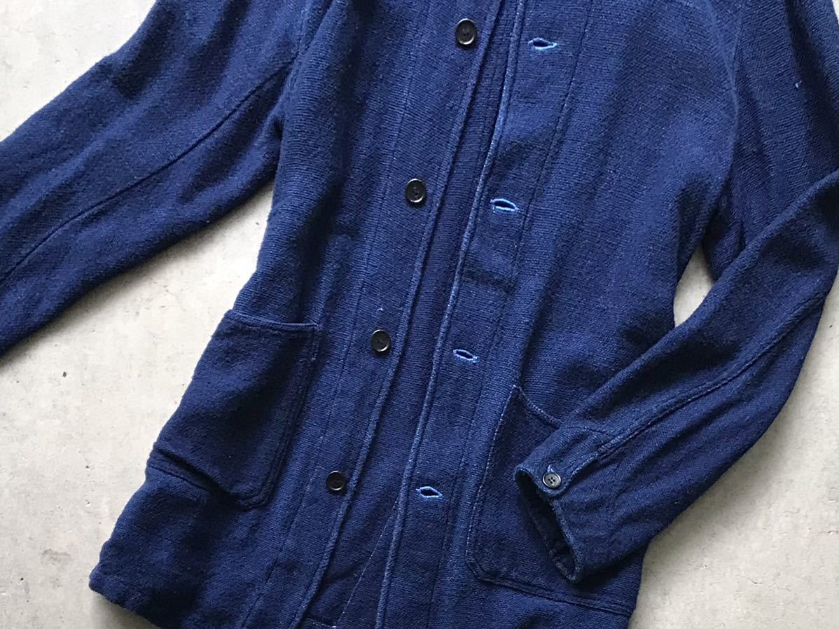 GAIJIN MADE インディゴ染め ニット ショップコート Ⅱ/M ハリウッド