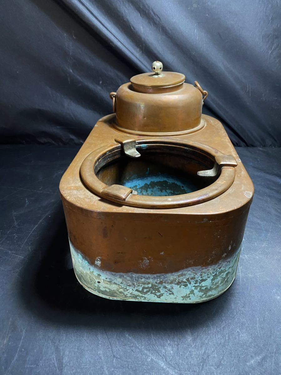銅壺 古民具火鉢五徳囲炉裏鉄瓶茶釜
