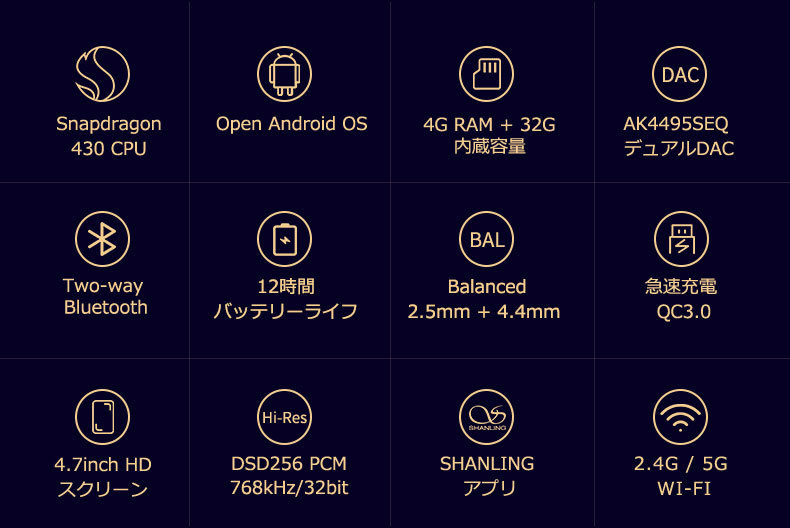 Pro Shanling、AK4497EQ×2基のAndroidハイレゾプレーヤー上位機「M6 M6：全ての曲とイヤホンを再評価したくなる。圧倒的な情報量 Shanling Shanling、Androidハイレゾプレーヤー「M6」。AK4495SEQデュアル搭載 SHANLING M6 シャンリン レビューShangling HiFiGO バッテリー容量 ［ ］ 国内在庫 じっくりと試聴 M6：気になるポイント、全部答えちゃうぞ