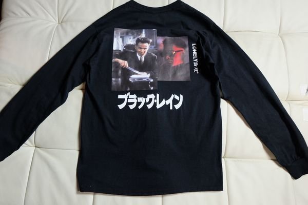 美品 論理 ロンリー論理 ブラックレイン ロンT 黒 lonely 高倉健 t 