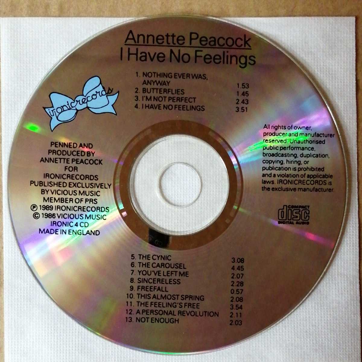 B05 中古CD アネットピーコック Annette Peacock abstract contact sky