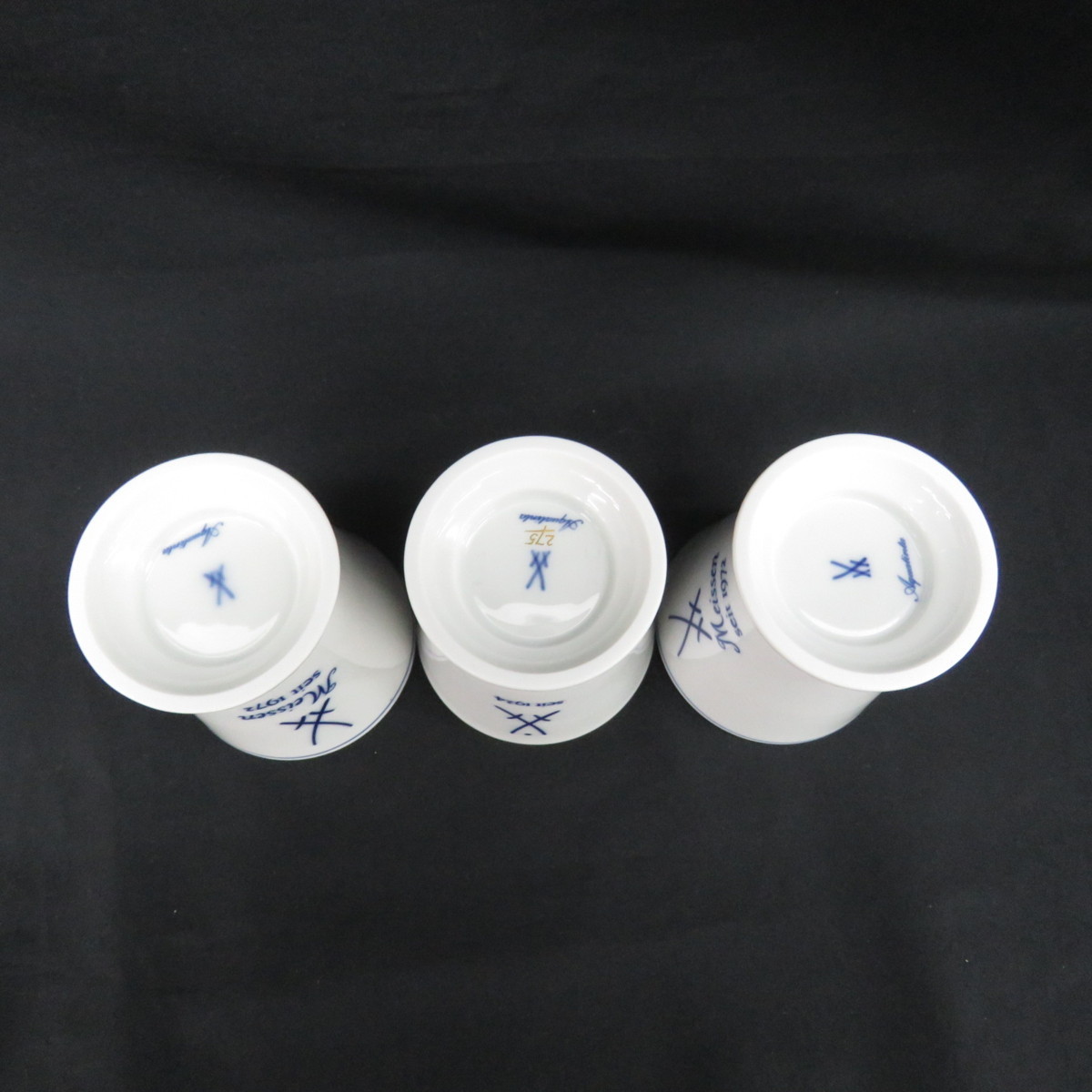 中古品】Meissen マイセン ロゴ アクアティンタ ゴブレット 6点セット 