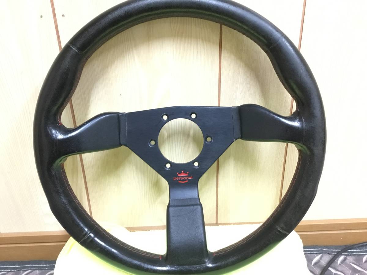 パーソナル ステアリング 35φ 当時物 正規品 赤ステッチ