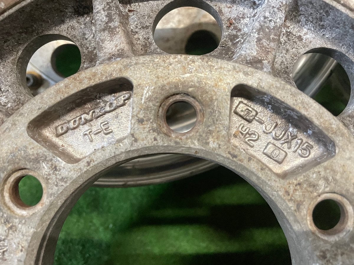 希少 深リム DUNLOP T-E 15インチ 7J ±0 PCD139.7 6H ホイール 4本 