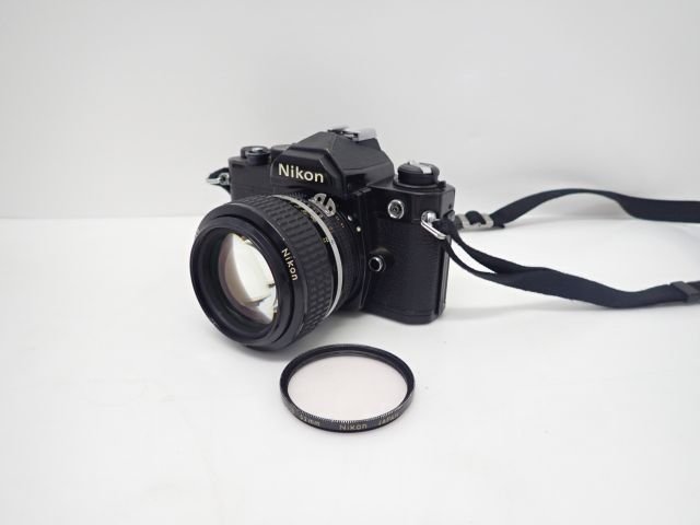 Nikon FM 一眼レフフィルムカメラ ボディ + レンズ 50mm F1.2 Ai ニコン ブラック ♪ 65E6A-1