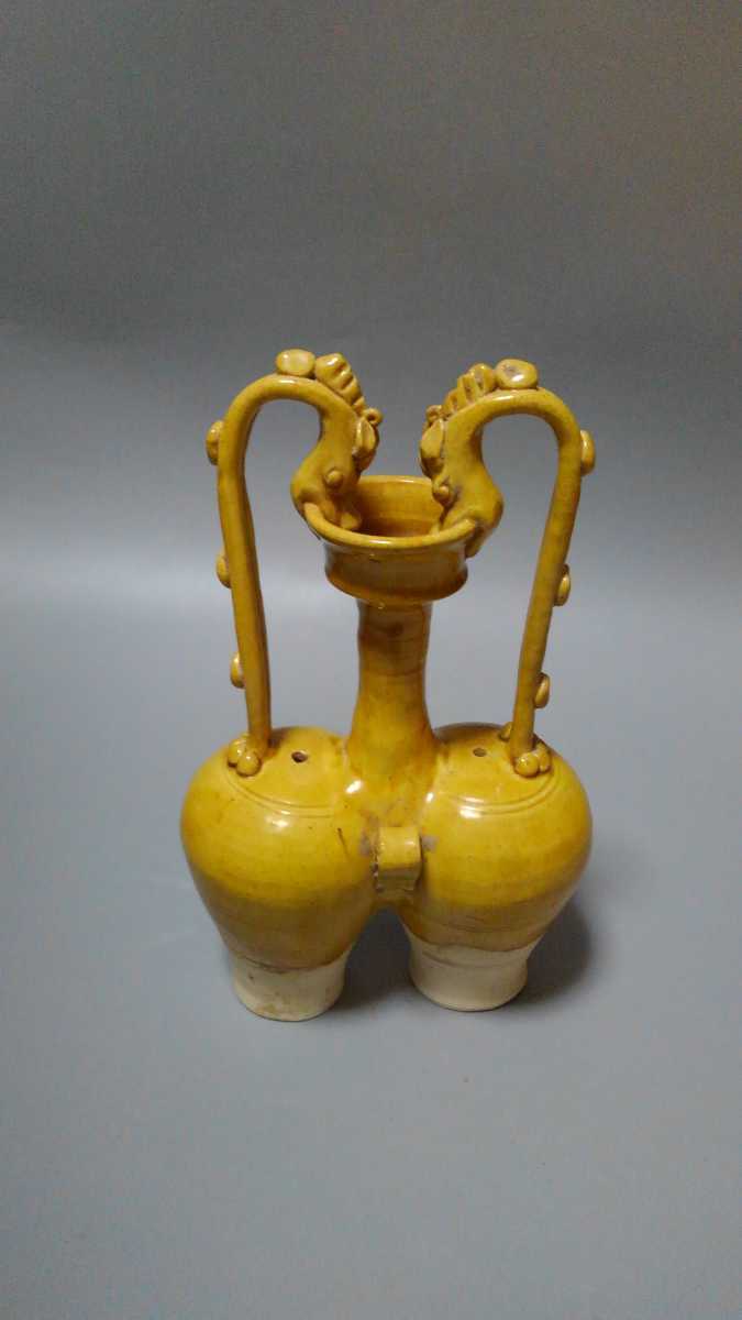 唐物 双耳 中国古玩 均窯 天藍釉 唐物古 唐物 黄