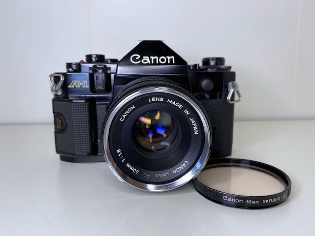 ②ジャンク　フィルムカメラ　A-1 canon fd 50mm f1.8 5-50【ジャンク品】キャノン Canon A-1 + FD 50mm F1.8 フィルムカメラ FD