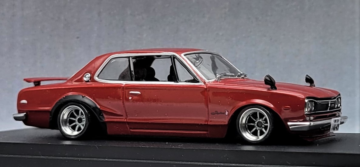 1/43スカイライン改ハコスカ2Drワタナベホイールアルミ製深リム 1/43