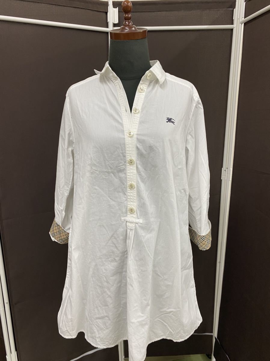 【本物保証，得価】 B BURBERRY LONDON シャツワンピース ブルーレーベル 表記サイズ38 白 レディース 長袖 バーバリー(ワンピース)｜売買されたオークション情報、yahooの商品情報をアーカイブ公開 - オークファン 女性用