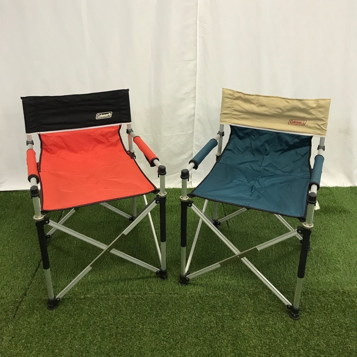 新作，安い Coleman スリムキャプテンチェア レッド/ブラック&グリーン/ベージュ 2脚セット チェア アウトドア キャンプ BBQ コールマン(コールマン)｜売買されたオークション情報、yahooの商品情報をア コールマン