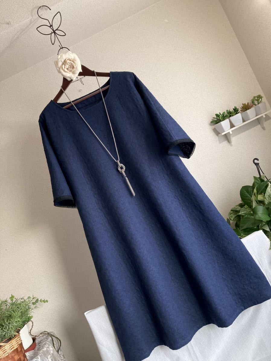 ハンドメイド 大人可愛い花柄刺繍にレースがお洒落 着心地楽なゆったりワンピース 綿生地 ドルマン袖 涼しく快適に ワンピース 売買されたオークション情報 Yahooの商品情報をアーカイブ公開 オークファン Aucfan Com