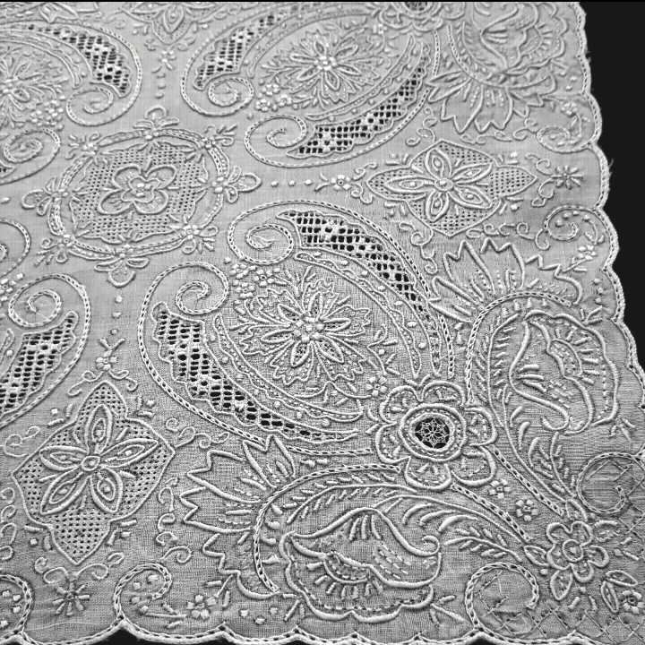 ハンカチ 手刺繍 汕頭 スワトウ汕頭 中国伝統工芸品レース 手仕事 汕頭