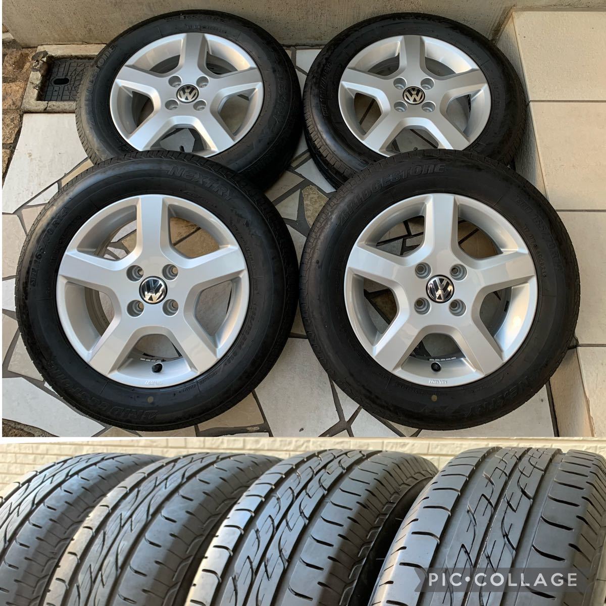 美品&2021年製造タイヤ】165/70R14インチ VW フォルクスワーゲン 純正 