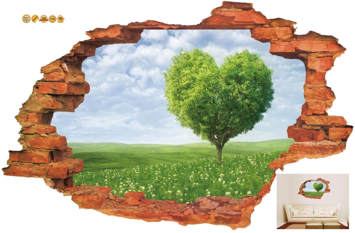 ３d ウォールステッカー ハートの木 草原 騙し絵 トリックアート はがせる 壁紙 シール 防水 Diy 壁 床 家具 インテリア 天井 その他 売買されたオークション情報 Yahooの商品情報をアーカイブ公開 オークファン Aucfan Com