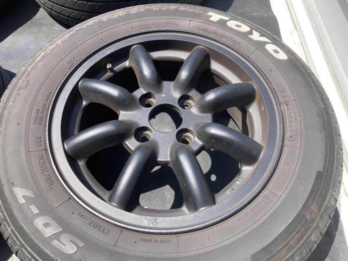 メーカー不明 ワタナベ風エイトスポークホイール 14インチ6J＋38