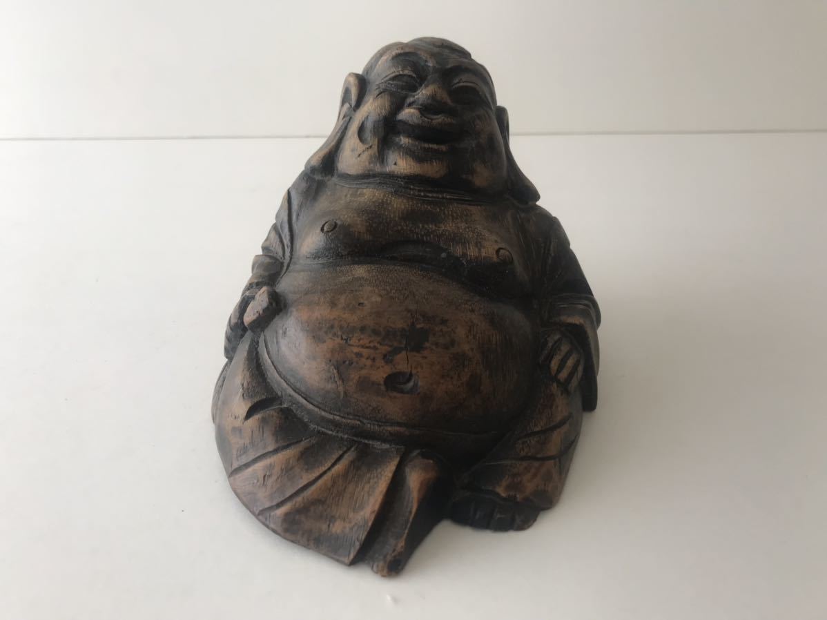 竹製 竹根 布袋 置物 / 布袋様 竹工芸 古竹 時代 手彫 木彫 彫刻 仏教 