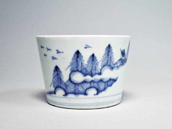 古伊万里 蕎麦猪口 – 逢季荘 くらわんか (江戸後期) | 山水図蕎麦