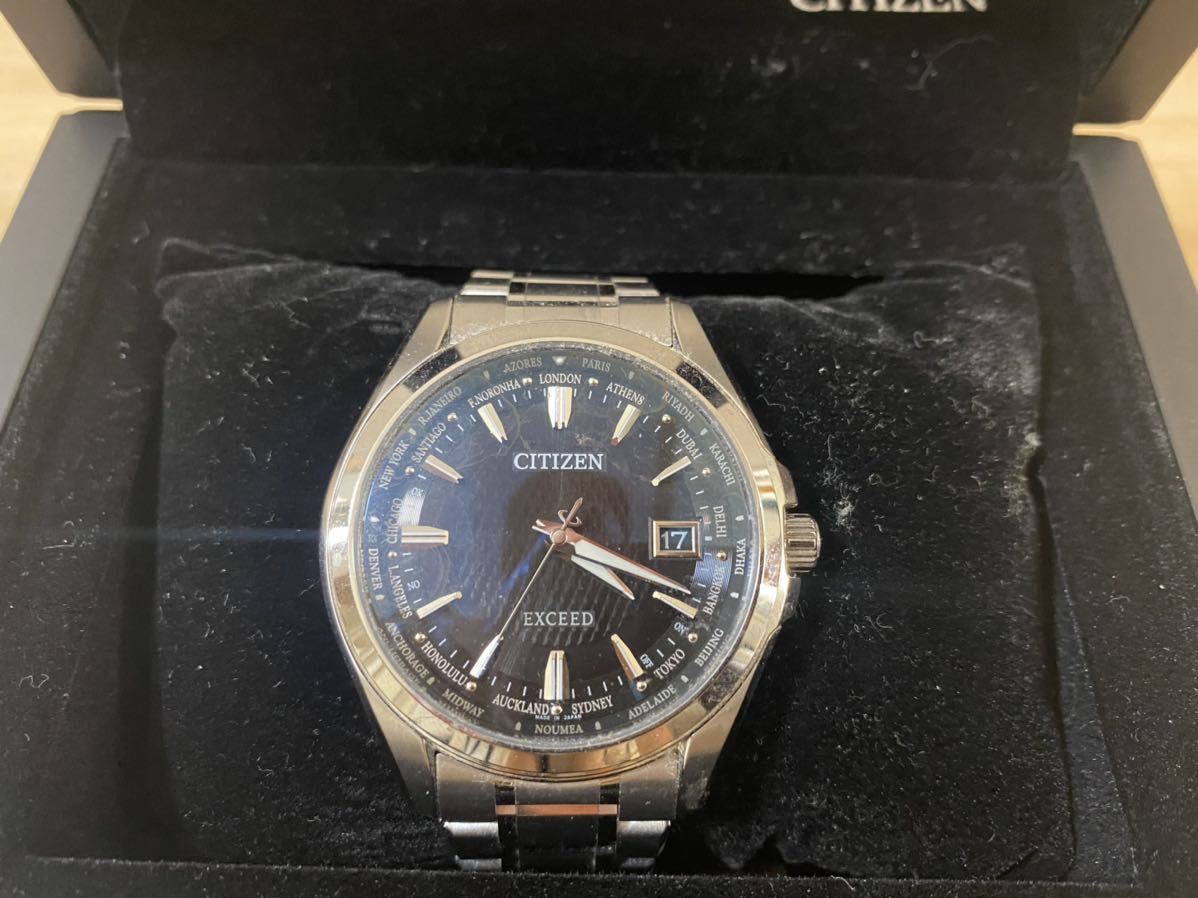 美品】CITIZEN エクシード 電波ソーラー H145-T018491 デイト シチズン 