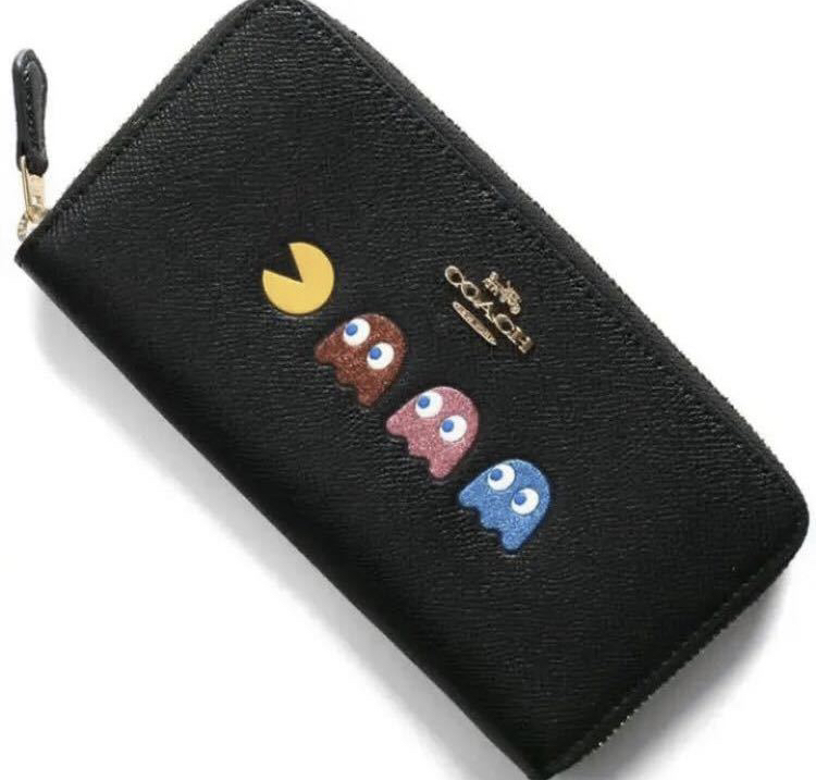 ☆ COACH コーチxパックマン限定コラボ 長財布 F73397 黒 ゴースト 