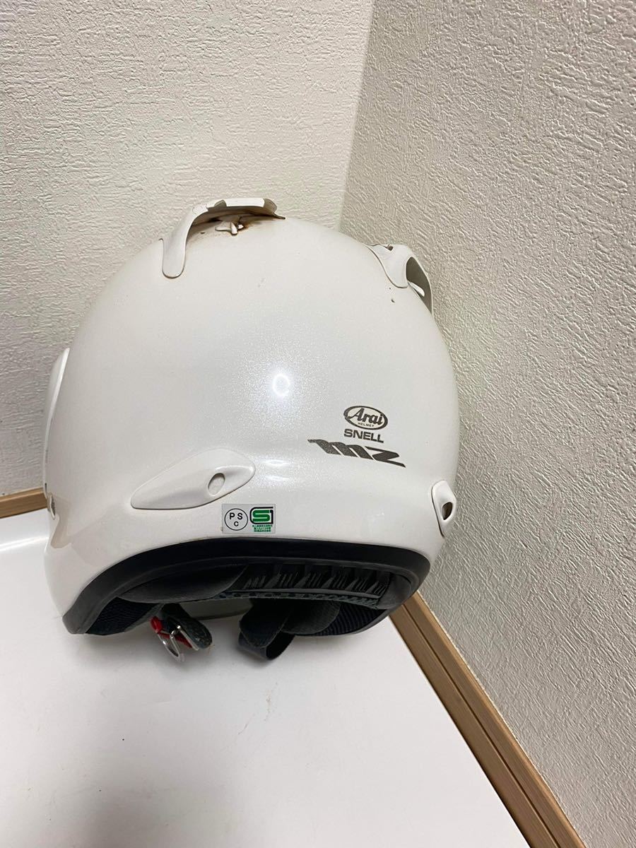 美品Arai ジェットヘルメット MZ グラスホワイト M 57〜58センチ 美品Arai ジェットヘルメット MZ グラスホワイト M 57〜58センチ 美品