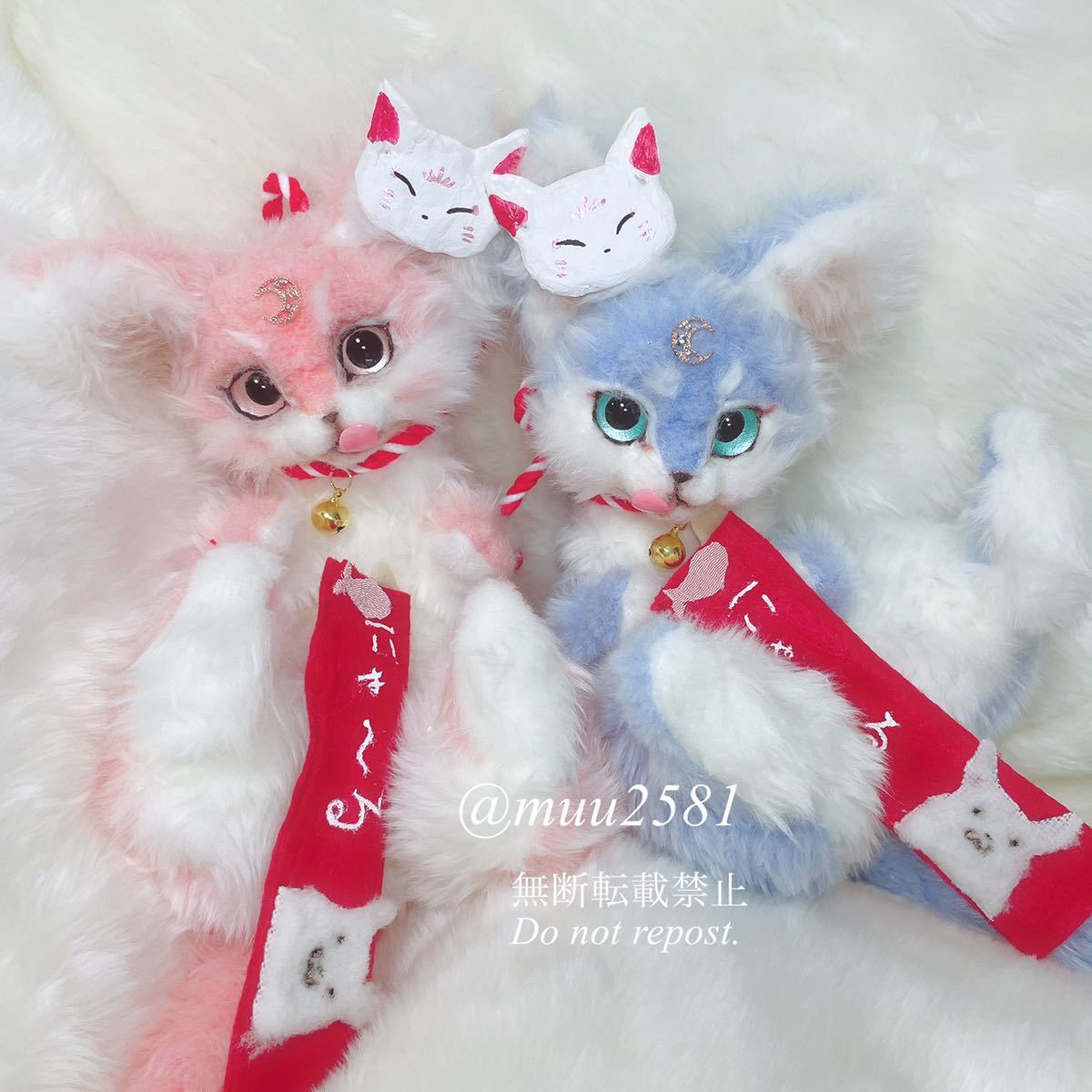 muu 稲荷猫 狛猫 猫 ネコ アートドール(手作り人形)｜売買された