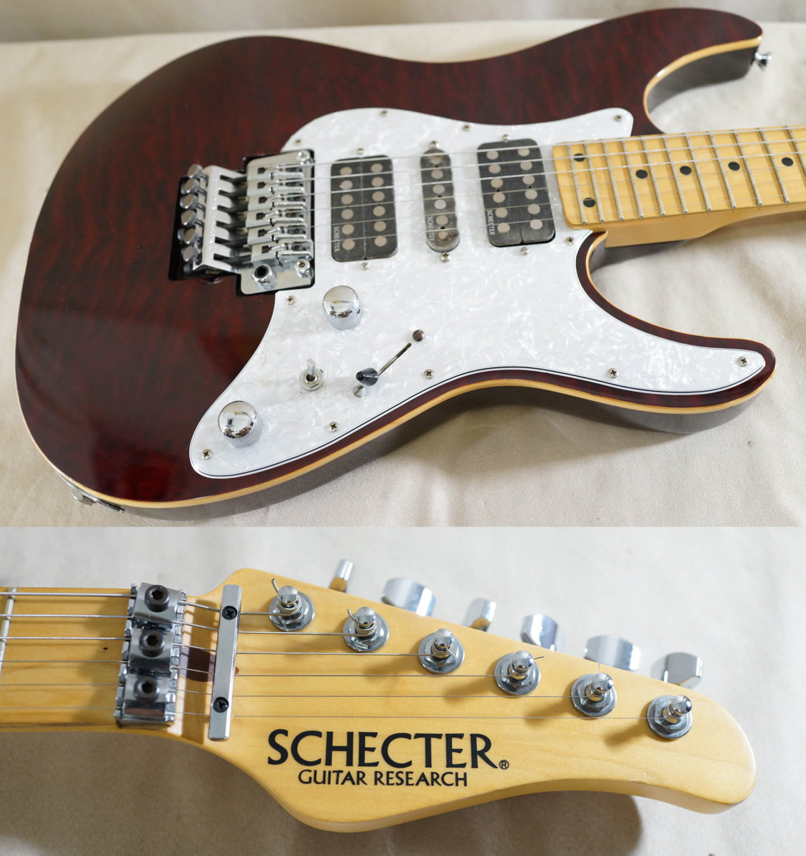 ☆SCHECTER☆SD-II-24 BW シースルーワインレッド 日本製 シェクター