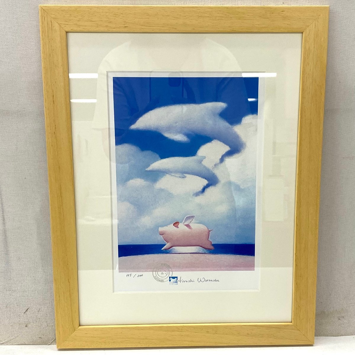 ◇渡辺宏 アート作品3点セット◇「天使の休息」「大きな幸せ」「雲を 