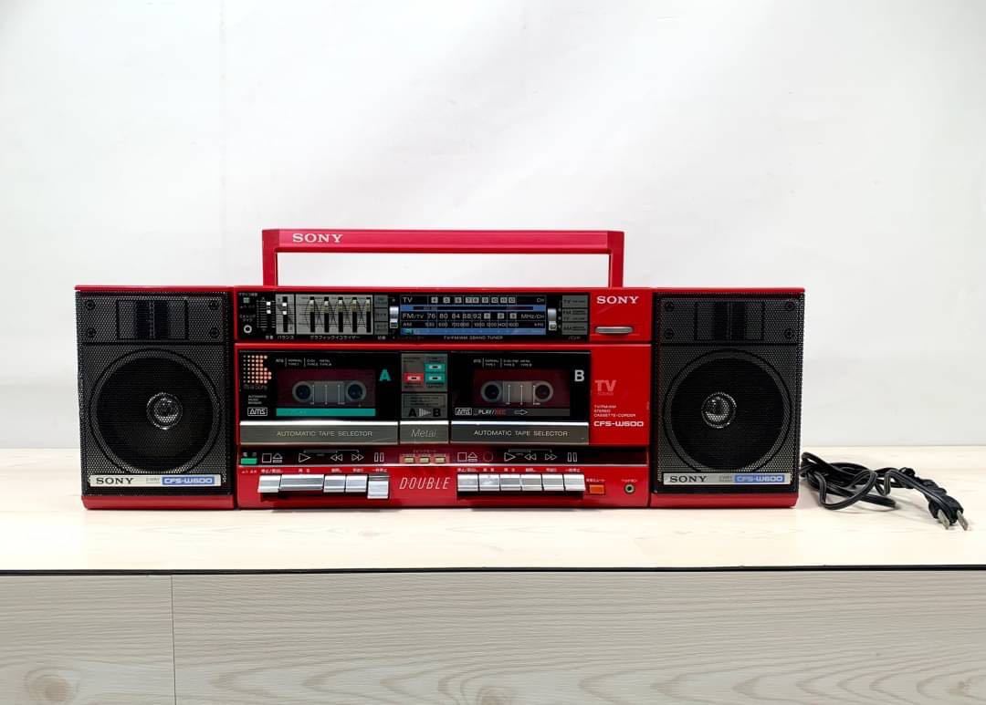ジャンク・SONY CFS-W600 カセットデッキ・レトロ・ラジカセ ジャンク