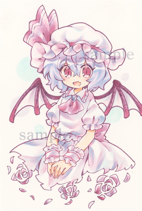手描きイラスト 色紙 東方Project レミリア 東方Project 手描き
