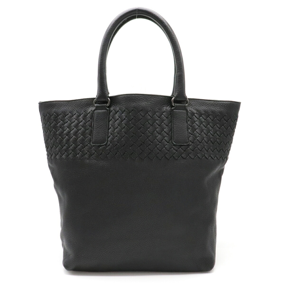 BOTTEGA VENETA ボッテガ ヴェネタ ボッテガベネタ イントレチャート トートバッグ ハンドバッグ レザー 黒 ブラック 173185 (中古)