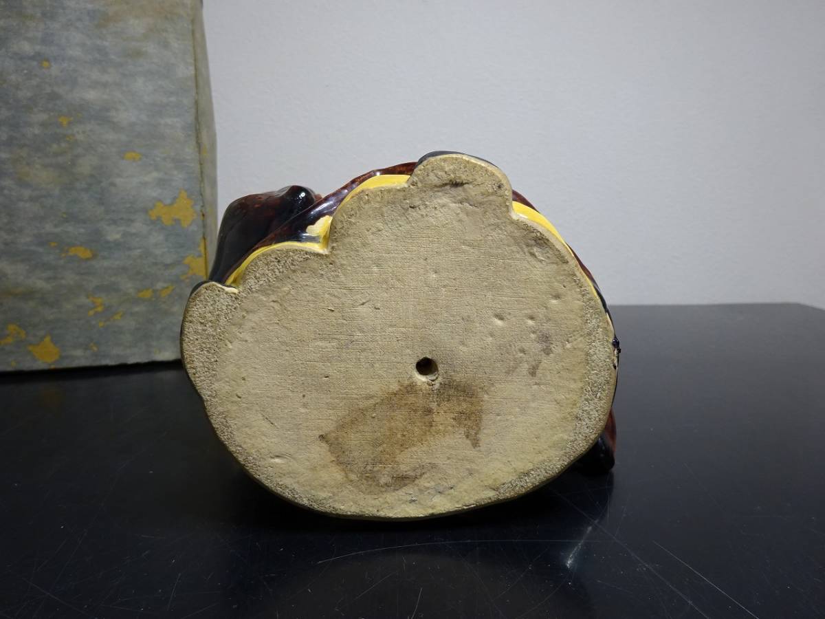 現状品 久谷？ 七福神 陶器 寿老人 福禄寿 高さ約23.5cm 置物 骨董