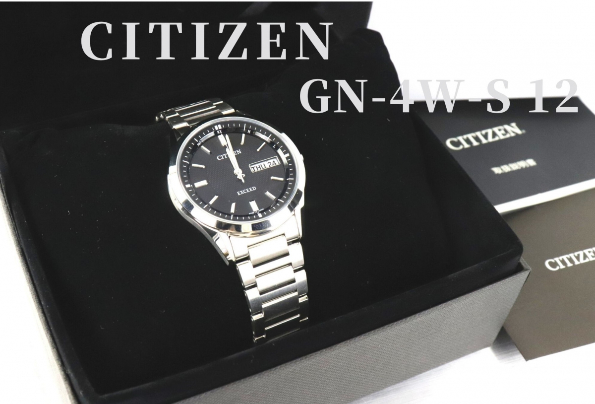 美品】 CITIZEN GN-4W-S 12 シチズン エクシード エコドライブ メンズ 