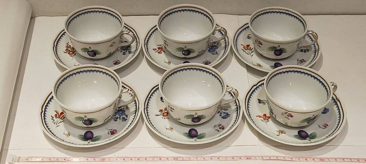 6客セット Richard Ginori イタリアンフルーツ ティーカップ＆ソーサー