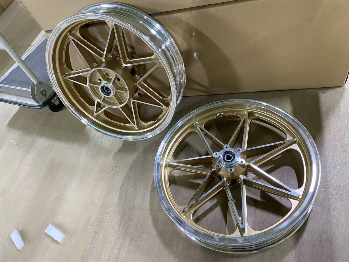 XJR400 キャスト ホイール 金/中古 美品 前後18インチXJR400Sハヤシ