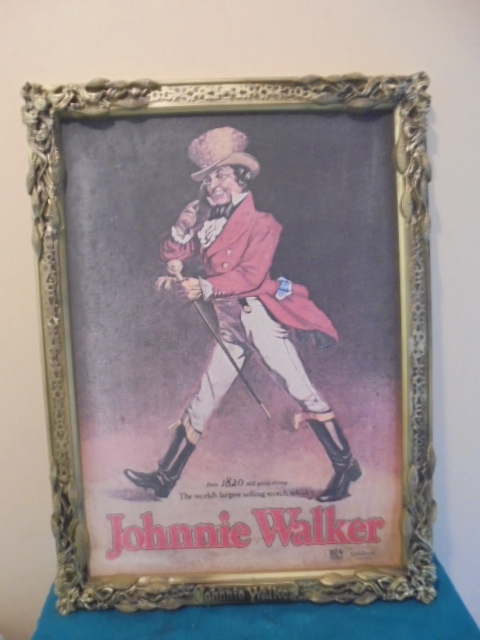 広告、ノベルティグッズ johnnie walker ジョニーウォーカー額装 油絵
