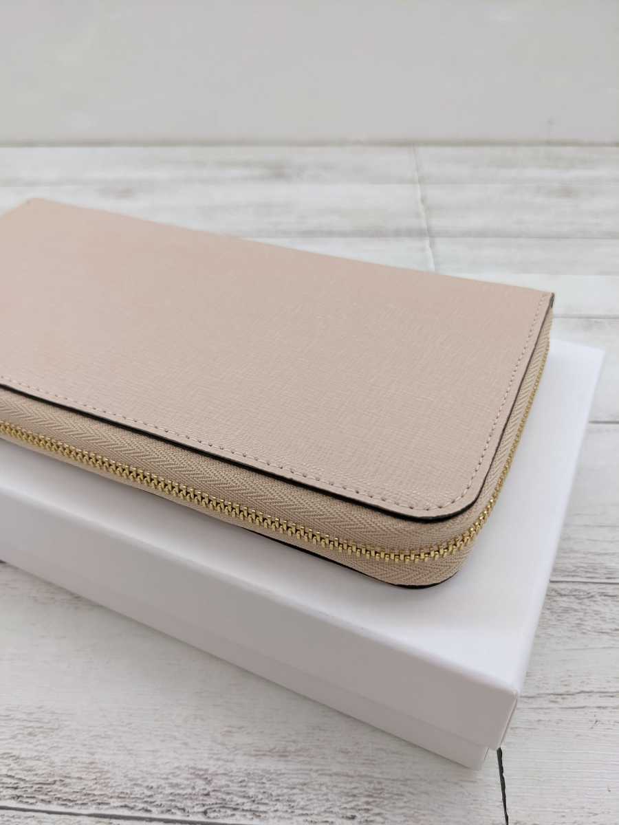 ∀ 未使用 FURLA BABYLON XL ZIP AROUND 長財布 ピンクベージュ レザー 