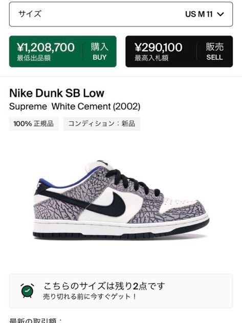 新品未使用 デッドストック 初期 SUPREME × NIKE DUNK SB LOW PRO 送料 