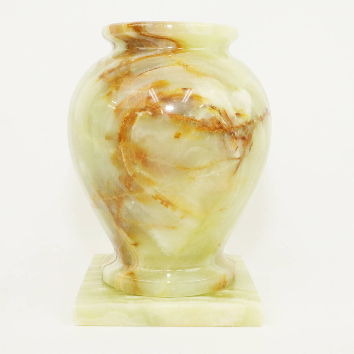 天然石 オニキス 縞めのう石製 花瓶 花器 オニックス フラワーベース