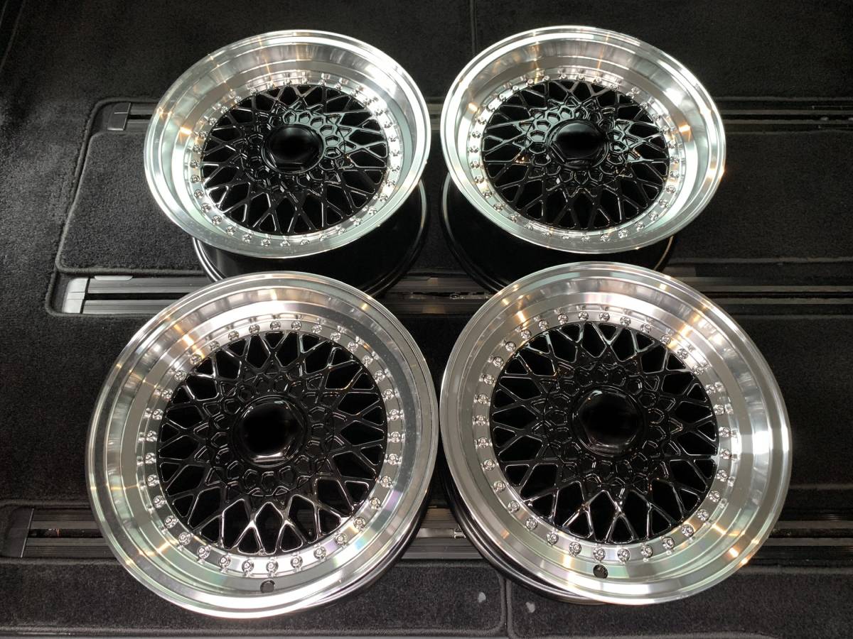 訳アリ】BBS RSタイプ14インチ（14X6.5+15 PCD100/114-4Hマルチ 