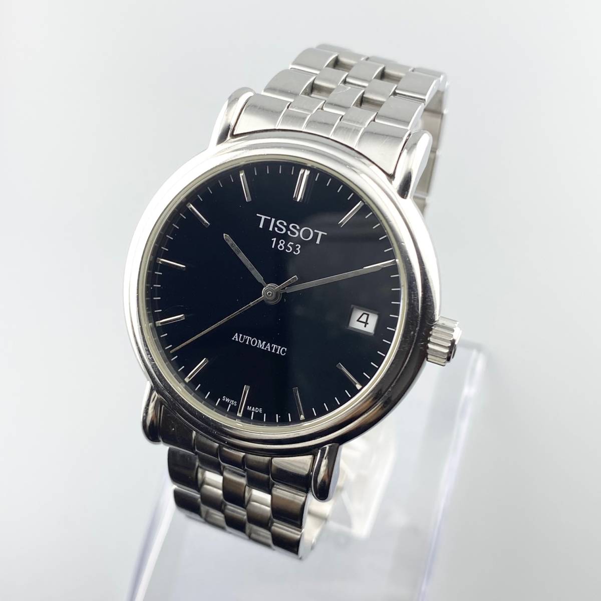 1円〜】TISSOT ティソ 腕時計 メンズ AT 自動巻 ブラック文字盤 1853 