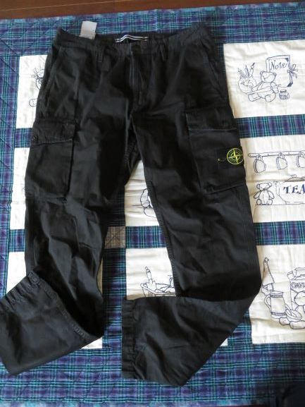 ストーンアイランド　STONE ISLAND　カーゴパンツ　ブラック　W33　未使用品　 STONE カーゴパンツ ストーンアイランド カーゴ 希少 楽天