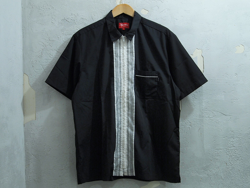 Supreme / Bowling Zip/半袖シャツ/L/ポリエステル/BLK// 美品 Supreme Bowling Zip S/S Shirt 半袖 ボウリング シャツ ジップ
