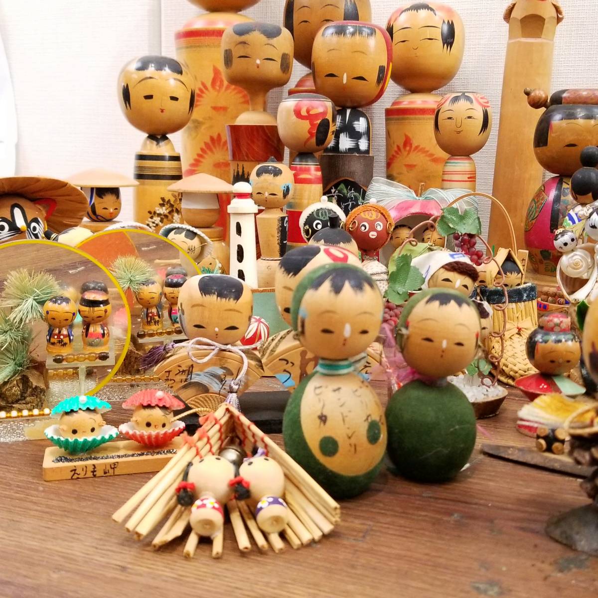 こけし 創作こけし 人形 木製 コケシ 置物 : 日本製 お土産 木彫り