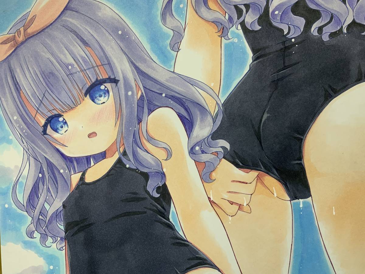 手書きイラスト オリジナル スクール水着の女の子 色紙イラスト 手描きイラスト 売買されたオークション情報 Yahooの商品情報をアーカイブ公開 オークファン Aucfan Com