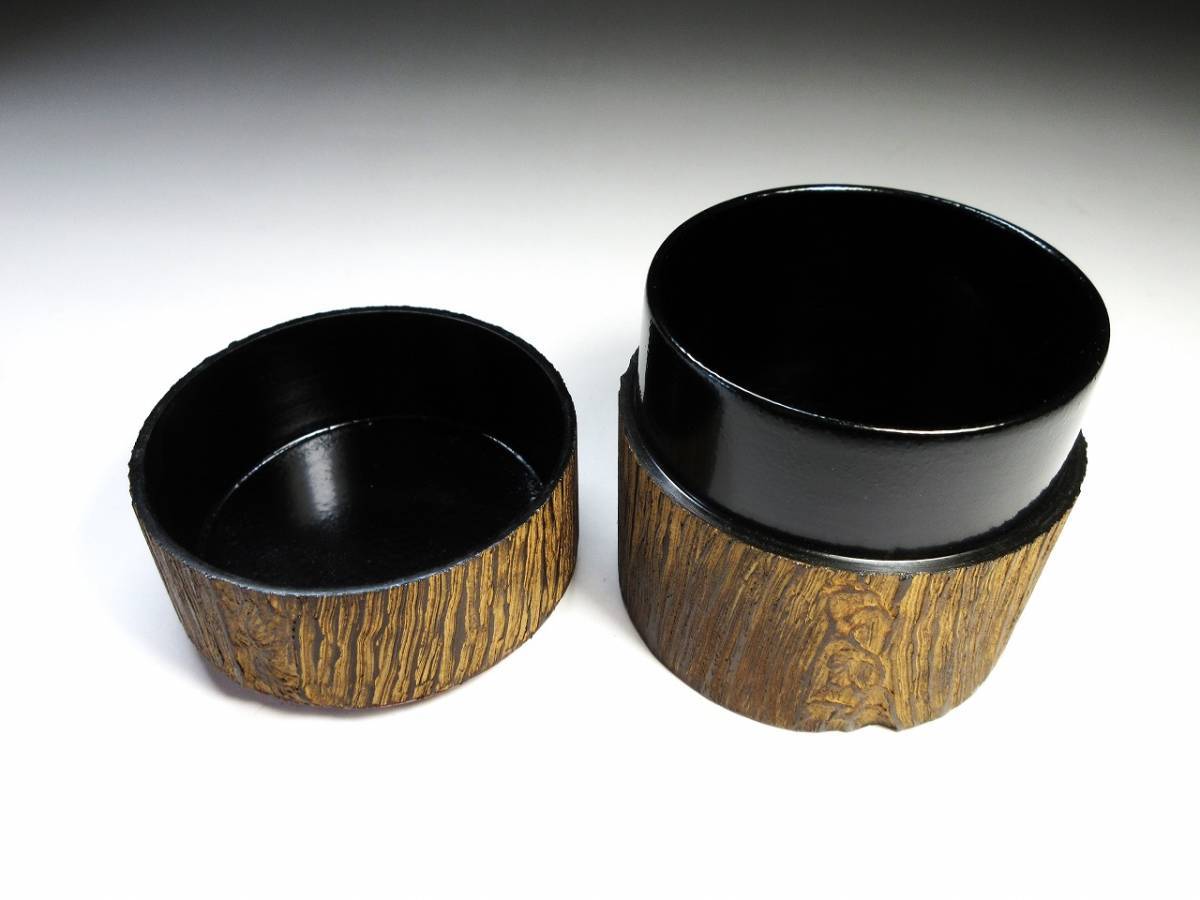 漸】二代『田中健智』 面中次 時代 棗 茶道具 漆器 漆芸 共箱 栞付き 